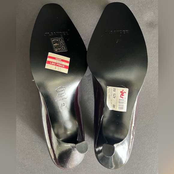 VINTAGE Jil Sander Patent Leather Eggplant Heels - Picture 8 of 8